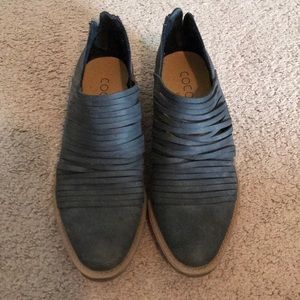 Black cutout booties